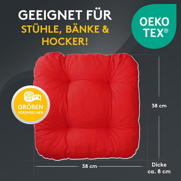 Stuhlkissen LISA CAPRI 2er Set - Sitzkissen für Gartenstuhl, Küchenstuhl oder Esszimmerstuhl