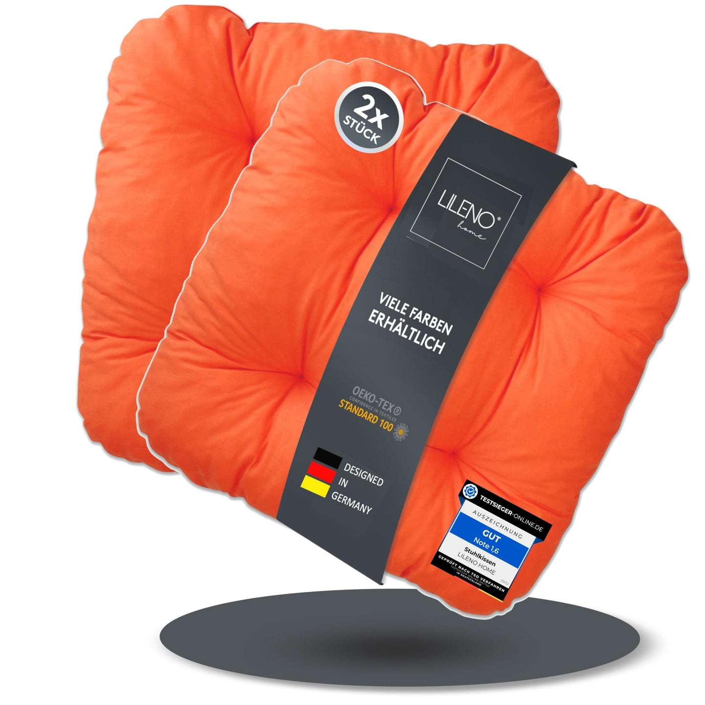Stuhlkissen LISA CAPRI 2er Set - Sitzkissen für Gartenstuhl, Küchenstuhl oder Esszimmerstuhl