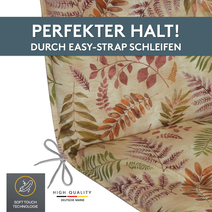 Niedriglehnerauflage 2er Set MARBELLA - Gartenstuhl Auflage, bequeme Sitzauflage für Gartenmöbel, Stuhlkissen