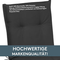 Niedriglehnerauflage 2er Set MARBELLA - Gartenstuhl Auflage, bequeme Sitzauflage für Gartenmöbel, Stuhlkissen