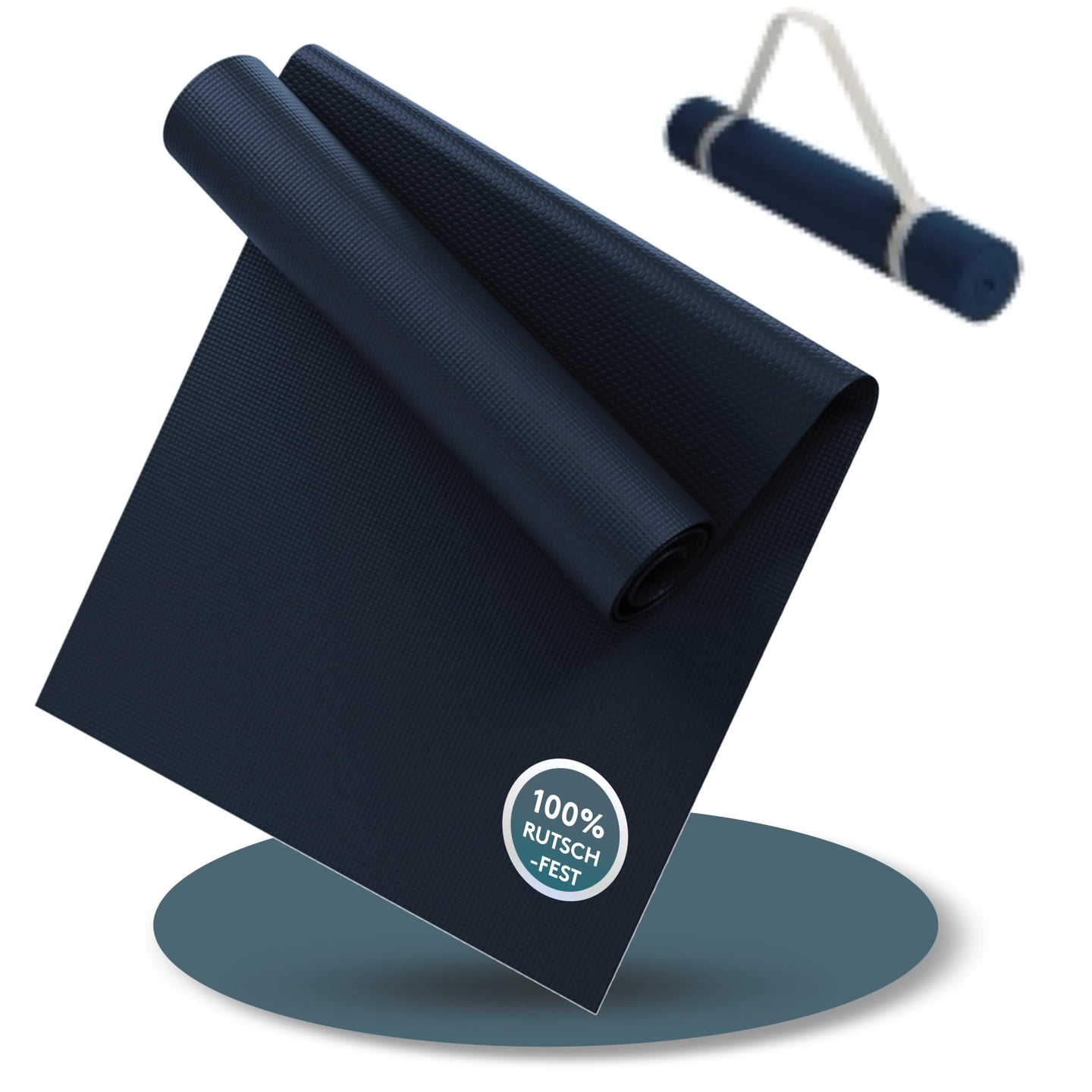 Yogamatte Gymnastikmatte 180x60 cm inkl. Tragegurt, rutschfeste Fitnessmatte