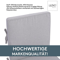 Niedriglehnerauflage 2er Set DUBAI - Gartenstuhl Auflage, bequeme Sitzauflage für Gartenmöbel, Stuhlkissen