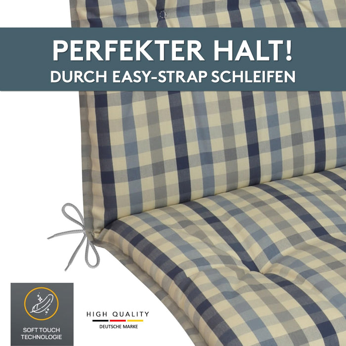 Niedriglehnerauflage 2er Set MARBELLA - Gartenstuhl Auflage, bequeme Sitzauflage für Gartenmöbel, Stuhlkissen