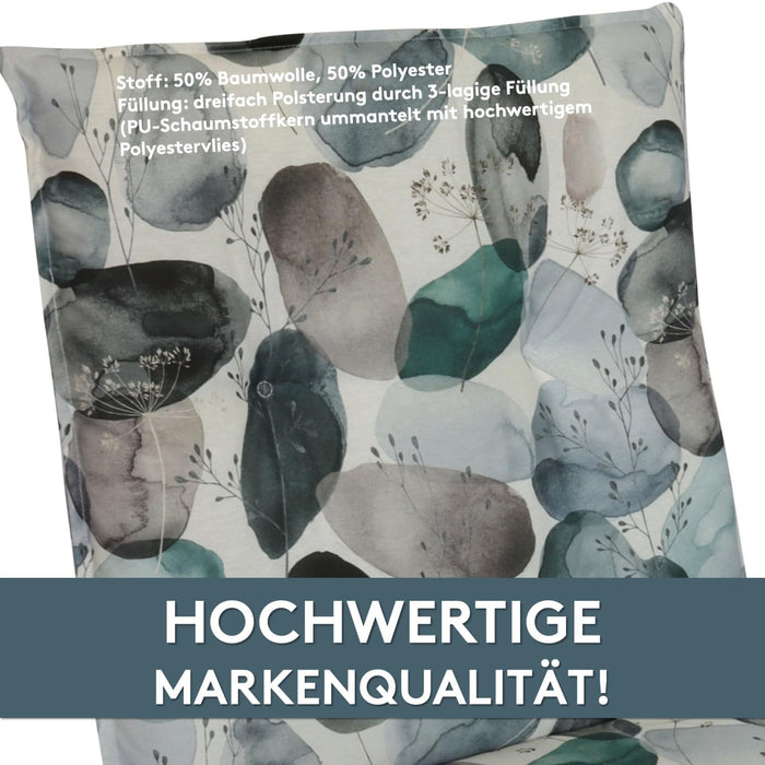 Hochlehnerauflage 2er Set MARBELLA - Gartenstuhl Auflage, bequeme Sitzauflage für Gartenmöbel, Stuhlkissen