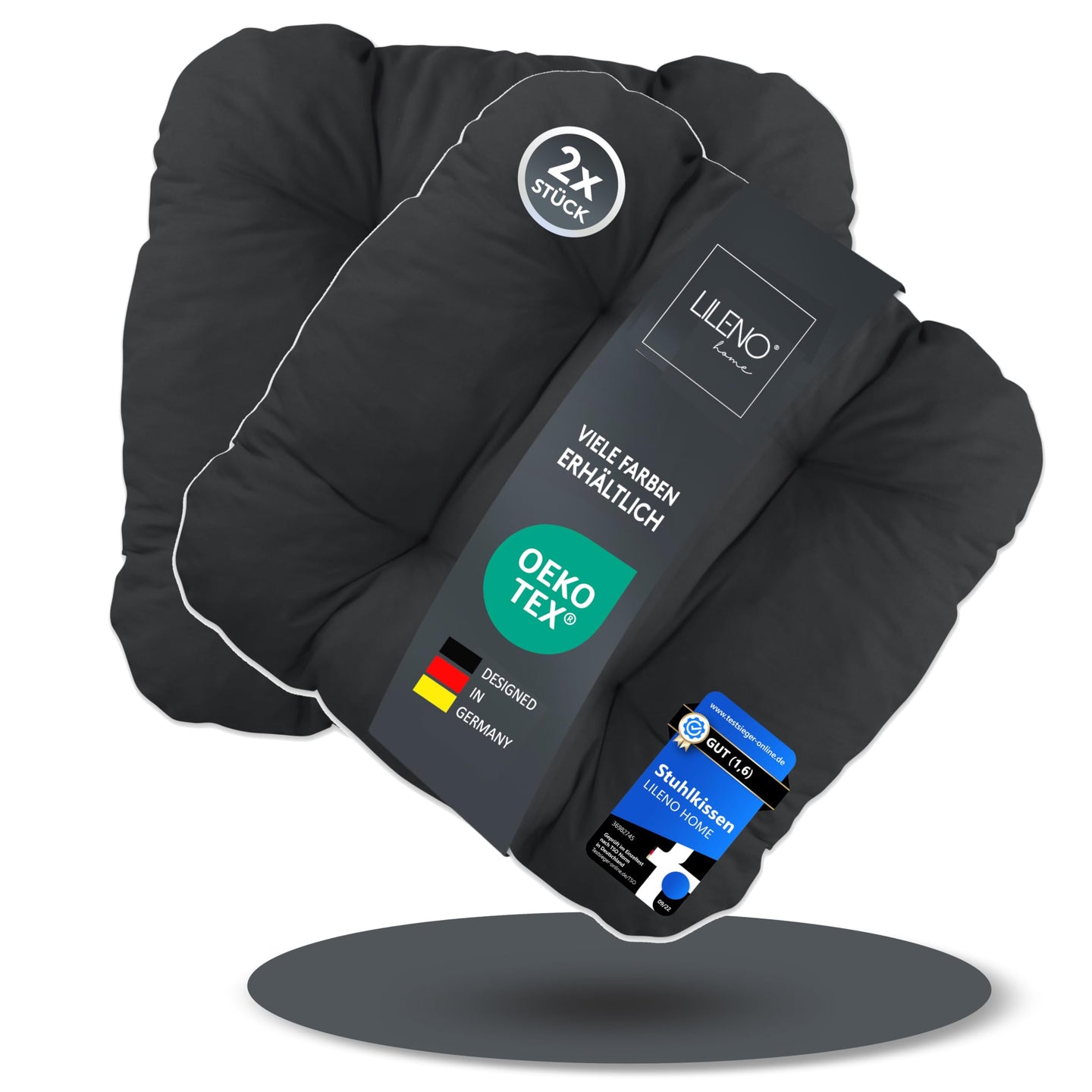 Stuhlkissen LISA CAPRI 2er Set - Sitzkissen für Gartenstuhl, Küchenstuhl oder Esszimmerstuhl