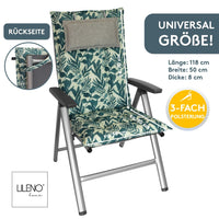 Hochlehnerauflage 2er Set MARBELLA - Gartenstuhl Auflage, bequeme Sitzauflage für Gartenmöbel, Stuhlkissen