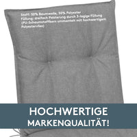 Niedriglehnerauflage 2er Set MARBELLA - Gartenstuhl Auflage, bequeme Sitzauflage für Gartenmöbel, Stuhlkissen