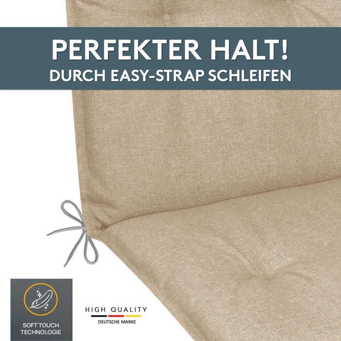 Niedriglehnerauflage 2er Set MARBELLA - Gartenstuhl Auflage, bequeme Sitzauflage für Gartenmöbel, Stuhlkissen