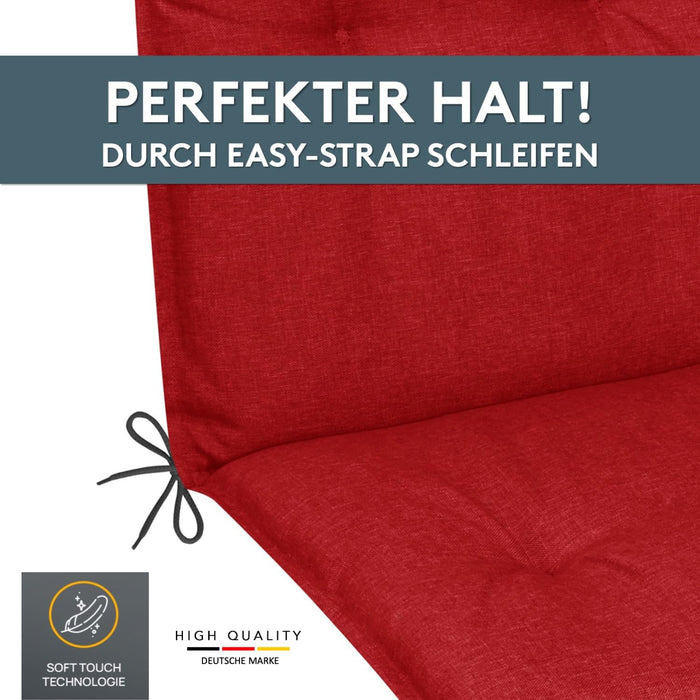 Niedriglehnerauflage 2er Set MARBELLA - Gartenstuhl Auflage, bequeme Sitzauflage für Gartenmöbel, Stuhlkissen