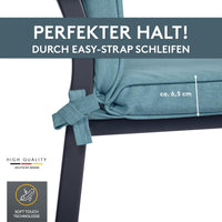 Niedriglehnerauflage 2er Set DUBAI - Gartenstuhl Auflage, bequeme Sitzauflage für Gartenmöbel, Stuhlkissen