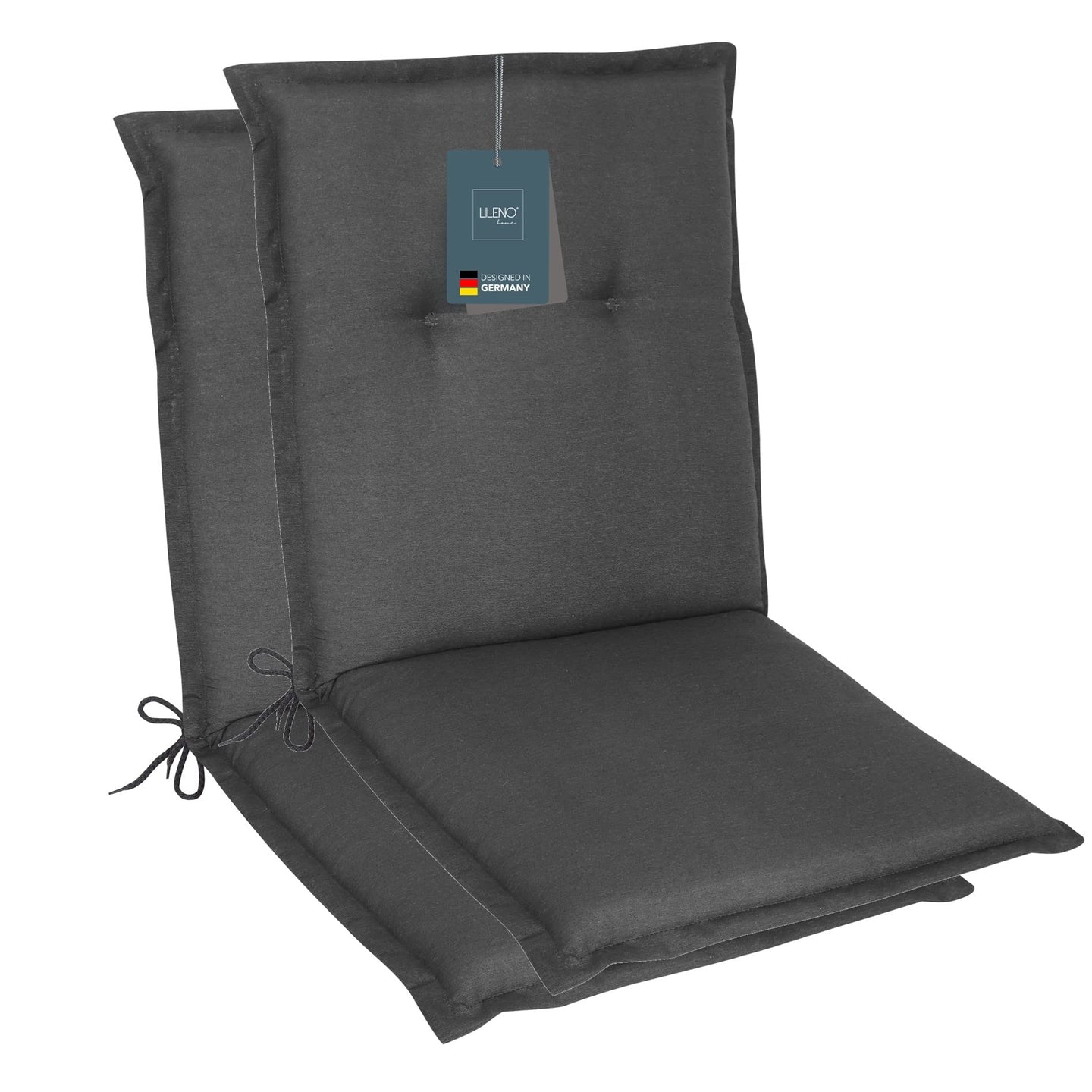 Polsterauflage Niedriglehner 2er Set, bequeme Sitzauflage für Gartenstühle, Stuhlkissen