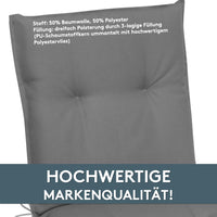 Niedriglehnerauflage 2er Set MARBELLA - Gartenstuhl Auflage, bequeme Sitzauflage für Gartenmöbel, Stuhlkissen
