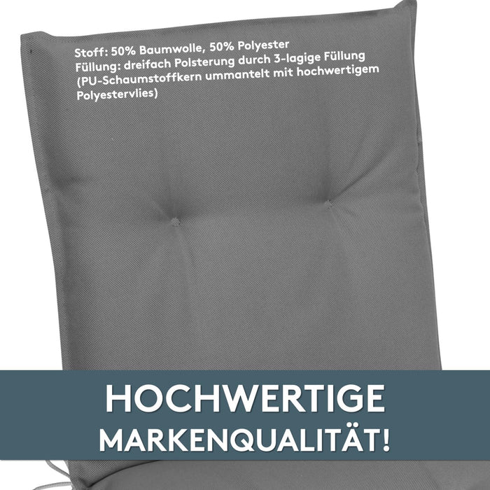 Niedriglehnerauflage 2er Set MARBELLA - Gartenstuhl Auflage, bequeme Sitzauflage für Gartenmöbel, Stuhlkissen