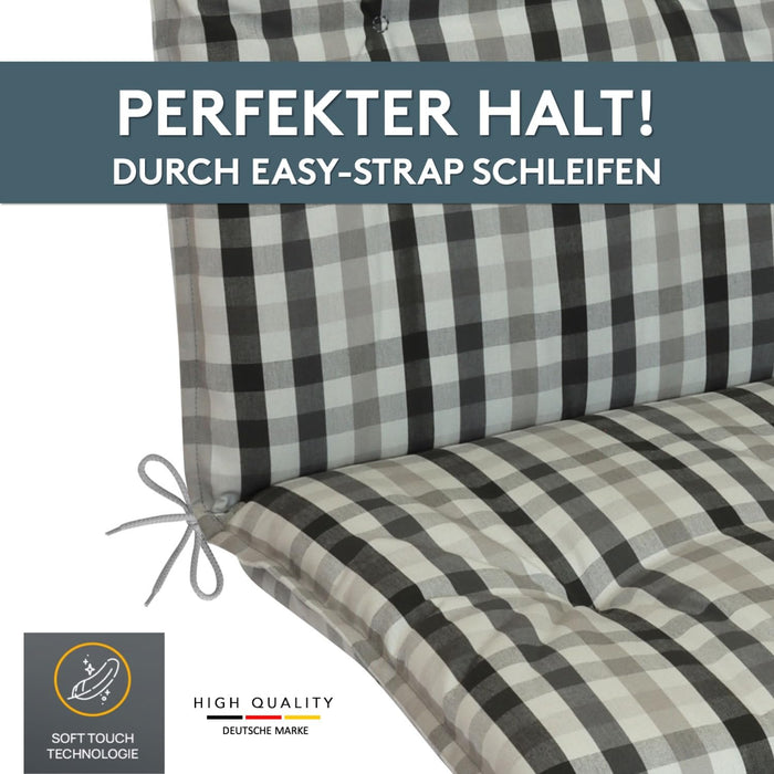 Niedriglehnerauflage 2er Set MARBELLA - Gartenstuhl Auflage, bequeme Sitzauflage für Gartenmöbel, Stuhlkissen