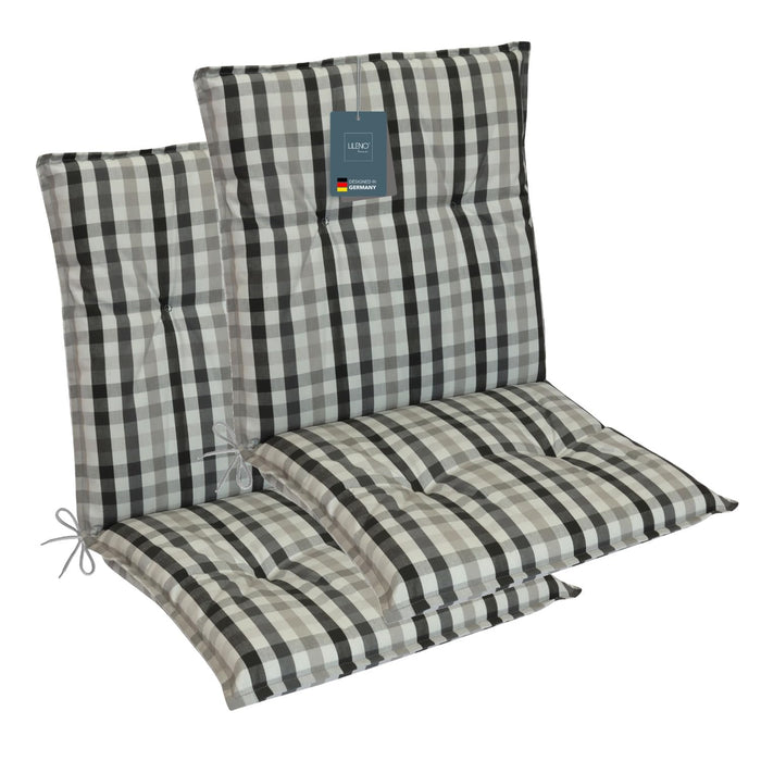 Niedriglehnerauflage 2er Set MARBELLA - Gartenstuhl Auflage, bequeme Sitzauflage für Gartenmöbel, Stuhlkissen