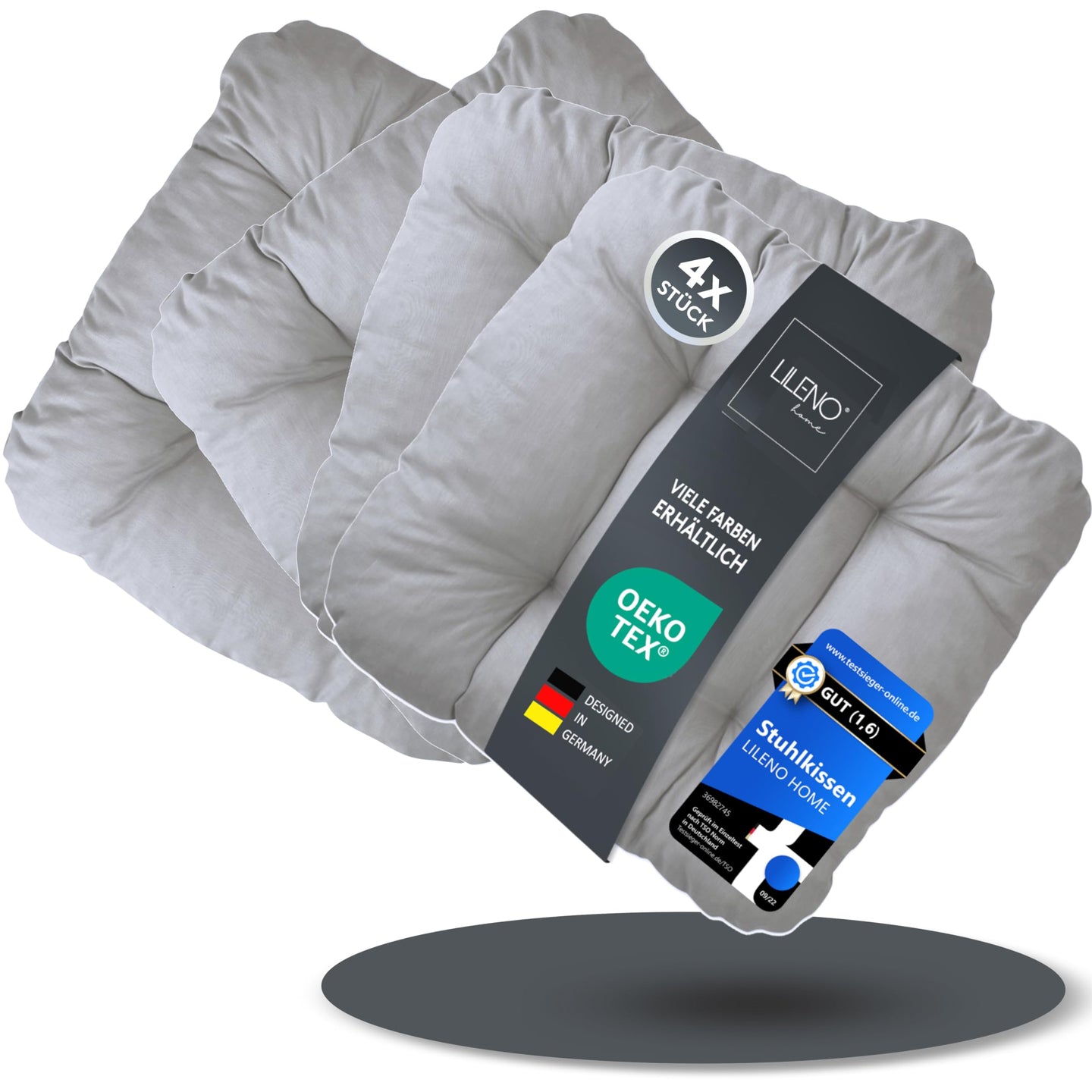 Stuhlkissen LISA CAPRI 4er Set - Sitzkissen für Gartenstuhl, Küchenstuhl oder Esszimmerstuhl