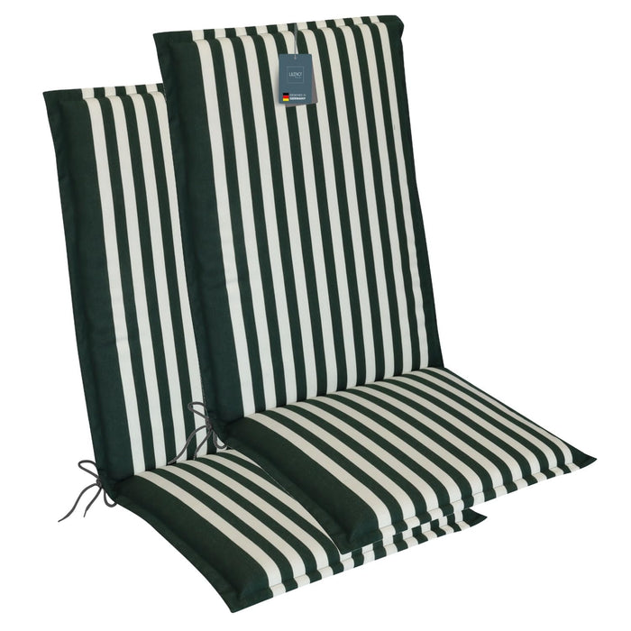 Hochlehnerauflage 2er Set MALTA - Gartenstuhl Auflage, bequeme Sitzauflage für Gartenmöbel, Stuhlkissen