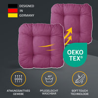 Stuhlkissen LISA CAPRI 6er Set - Sitzkissen für Gartenstuhl, Küchenstuhl oder Esszimmerstuhl