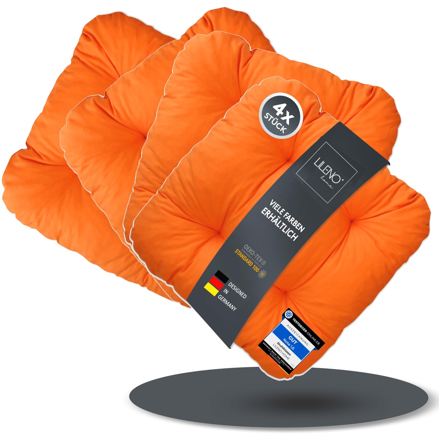 Stuhlkissen LISA CAPRI 4er Set - Sitzkissen für Gartenstuhl, Küchenstuhl oder Esszimmerstuhl
