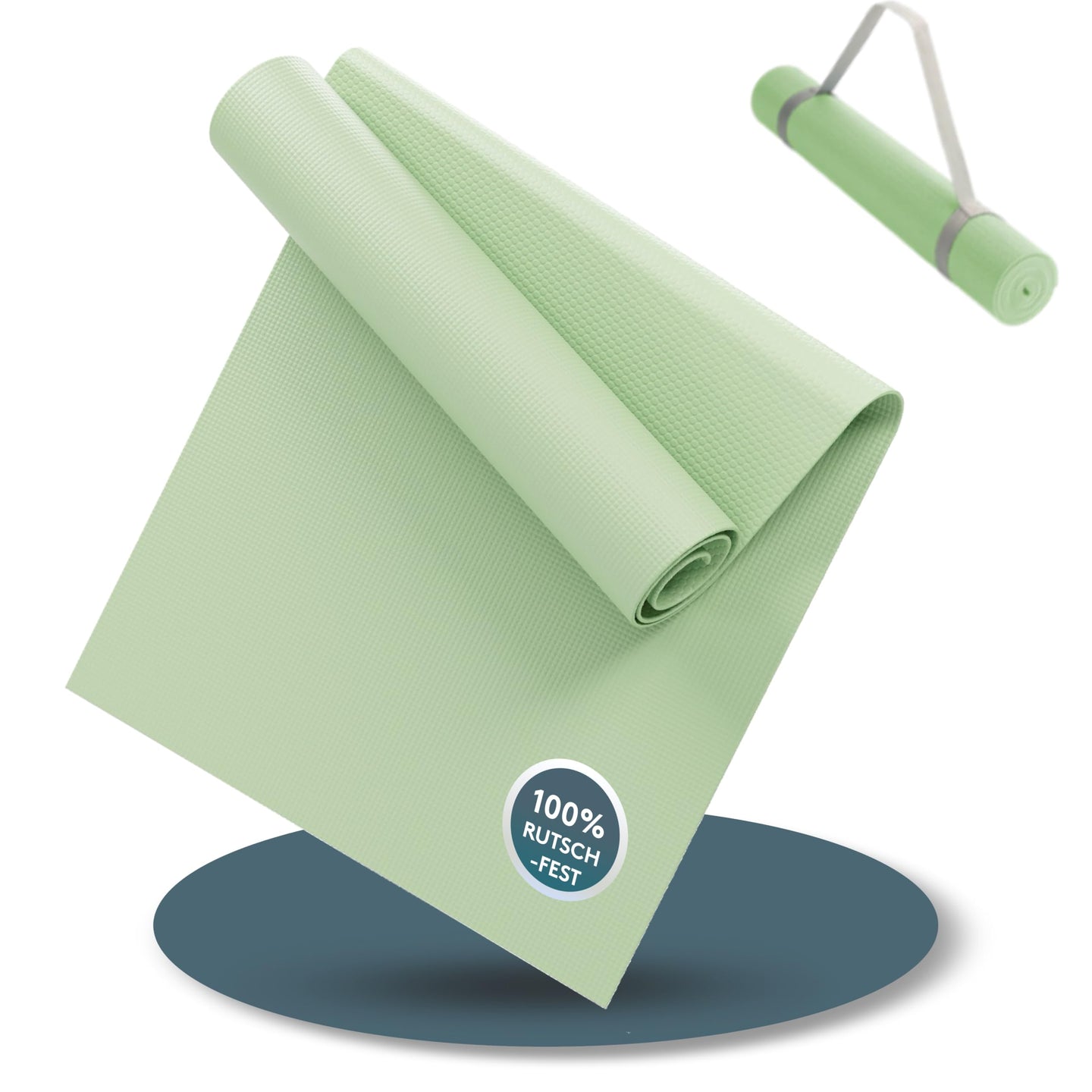 Yogamatte Gymnastikmatte 180x60 cm inkl. Tragegurt, rutschfeste Fitnessmatte