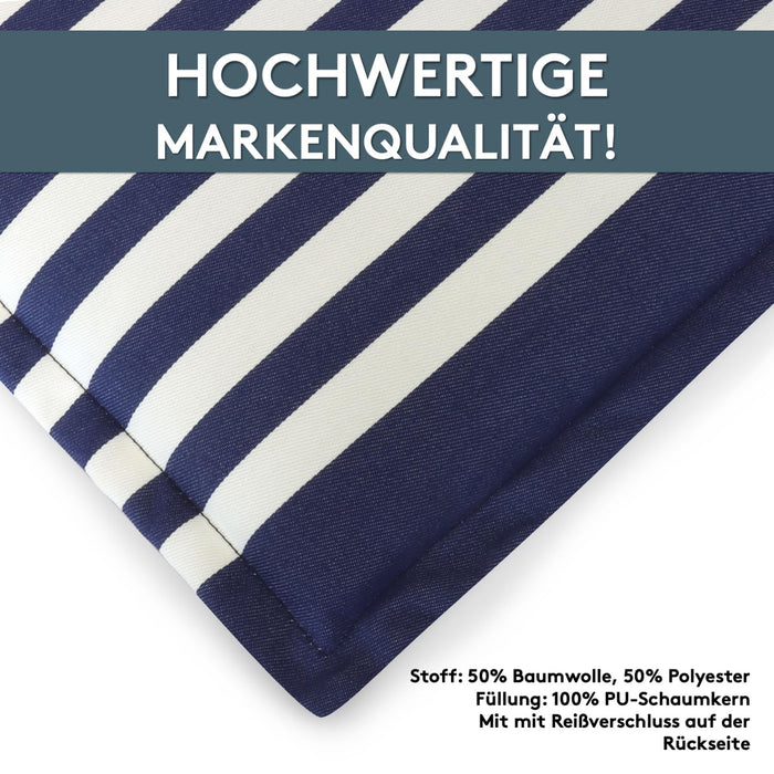 Hochlehnerauflage 2er Set MALTA - Gartenstuhl Auflage, bequeme Sitzauflage für Gartenmöbel, Stuhlkissen