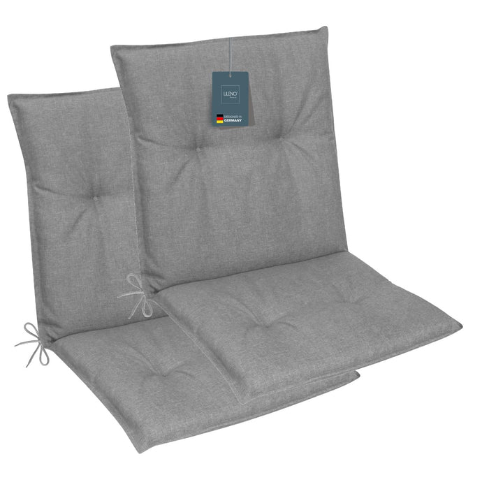 Niedriglehnerauflage 2er Set MARBELLA - Gartenstuhl Auflage, bequeme Sitzauflage für Gartenmöbel, Stuhlkissen