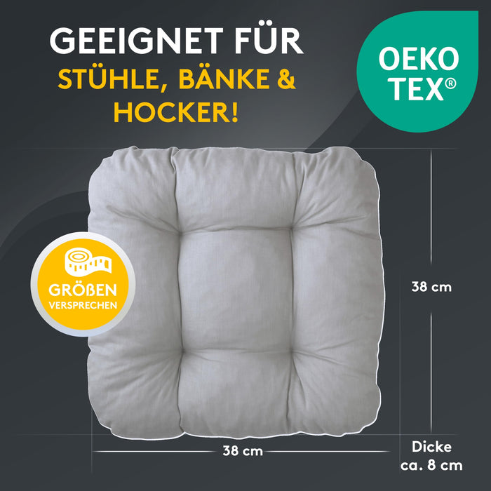 Stuhlkissen LISA CAPRI 2er Set - Sitzkissen für Gartenstuhl, Küchenstuhl oder Esszimmerstuhl