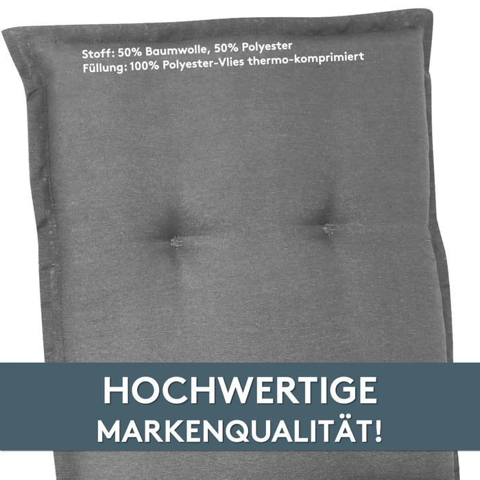 Polsterauflage Niedriglehner 2er Set, bequeme Sitzauflage für Gartenstühle, Stuhlkissen