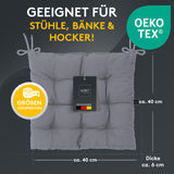 Stuhlkissen Linda Fiume 6er Set - Sitzkissen für Gartenstuhl, Küchenstuhl oder Esszimmerstuhl