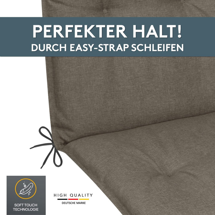 Niedriglehnerauflage 2er Set MARBELLA - Gartenstuhl Auflage, bequeme Sitzauflage für Gartenmöbel, Stuhlkissen