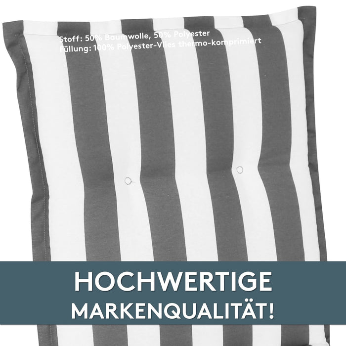 Polsterauflage Niedriglehner 2er Set, bequeme Sitzauflage für Gartenstühle, Stuhlkissen
