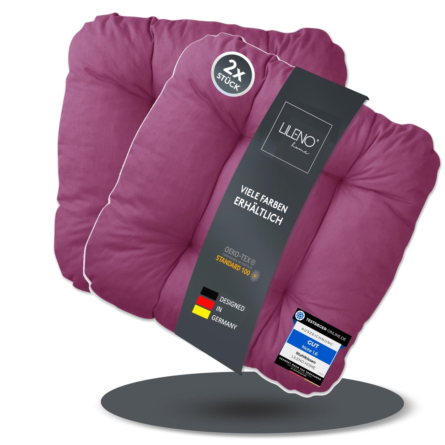 Stuhlkissen LISA CAPRI 2er Set - Sitzkissen für Gartenstuhl, Küchenstuhl oder Esszimmerstuhl