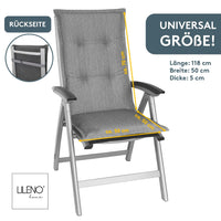Hochlehnerauflage Gartenstuhl Auflage 2er Set FLORENCE, bequeme Sitzauflage für Gartenmöbel, Stuhlkissen