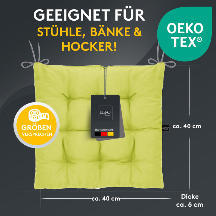 Stuhlkissen Linda Fiume 6er Set - Sitzkissen für Gartenstuhl, Küchenstuhl oder Esszimmerstuhl