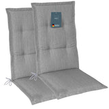 Hochlehnerauflage Gartenstuhl Auflage 2er Set FLORENCE, bequeme Sitzauflage für Gartenmöbel, Stuhlkissen