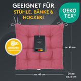 Stuhlkissen Linda Fiume 2er Set - Sitzkissen für Gartenstuhl, Küchenstuhl oder Esszimmerstuhl
