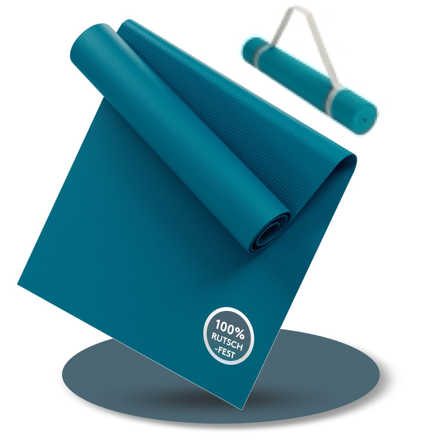 Yogamatte Gymnastikmatte 180x60 cm inkl. Tragegurt, rutschfeste Fitnessmatte