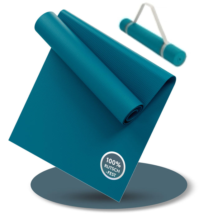 Yogamatte Gymnastikmatte 180x60 cm inkl. Tragegurt, rutschfeste Fitnessmatte