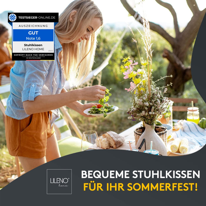 Stuhlkissen Linda Fiume 1er Set - Sitzkissen für Gartenstuhl, Küchenstuhl oder Esszimmerstuhl