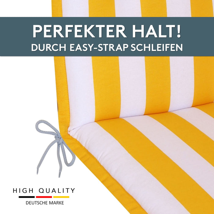 Polsterauflage Niedriglehner 2er Set, bequeme Sitzauflage für Gartenstühle, Stuhlkissen