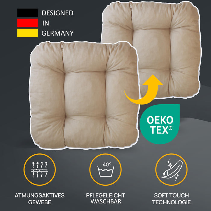 Stuhlkissen LISA CAPRI 6er Set - Sitzkissen für Gartenstuhl, Küchenstuhl oder Esszimmerstuhl