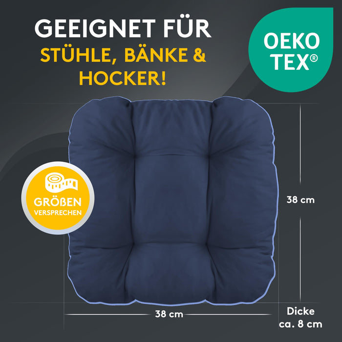 Stuhlkissen LISA CAPRI 6er Set - Sitzkissen für Gartenstuhl, Küchenstuhl oder Esszimmerstuhl