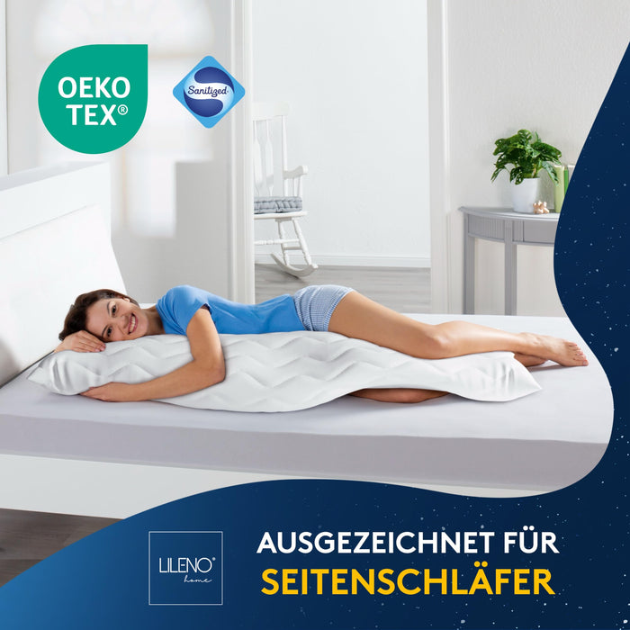 Seitenschläferkissen 40x145 cm (1100 g Füllung) - Stillkissen + herausnehmbares Innenkissen