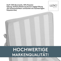 Niedriglehnerauflage 2er Set DUBAI - Gartenstuhl Auflage, bequeme Sitzauflage für Gartenmöbel, Stuhlkissen