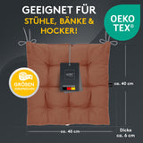 Stuhlkissen Linda Fiume 4er Set - Sitzkissen für Gartenstuhl, Küchenstuhl oder Esszimmerstuhl