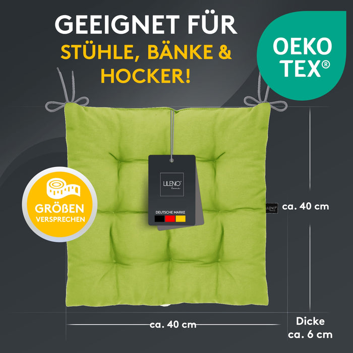 Stuhlkissen Linda Fiume 6er Set - Sitzkissen für Gartenstuhl, Küchenstuhl oder Esszimmerstuhl