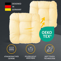 Stuhlkissen LISA CAPRI 4er Set - Sitzkissen für Gartenstuhl, Küchenstuhl oder Esszimmerstuhl