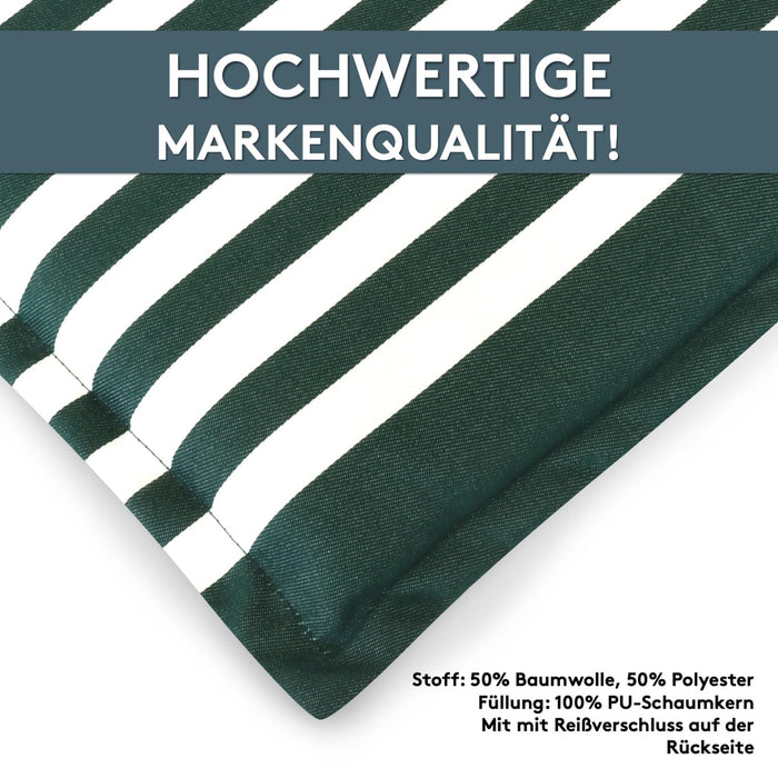 Niedriglehnerauflage 2er Set MALTA - Gartenstuhl Auflage, bequeme Sitzauflage für Gartenmöbel, Stuhlkissen