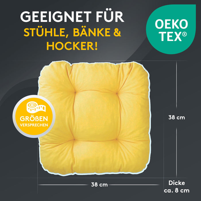 Stuhlkissen LISA CAPRI 6er Set - Sitzkissen für Gartenstuhl, Küchenstuhl oder Esszimmerstuhl