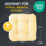 Stuhlkissen LISA CAPRI 4er Set - Sitzkissen für Gartenstuhl, Küchenstuhl oder Esszimmerstuhl